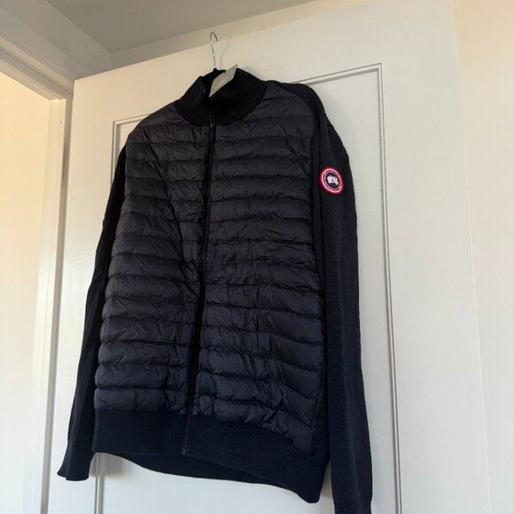 NWT Canada Goose Men's HyBridge Knit Packable Jacket Navy Wool Knit Down Filled - Picture 4 of 8